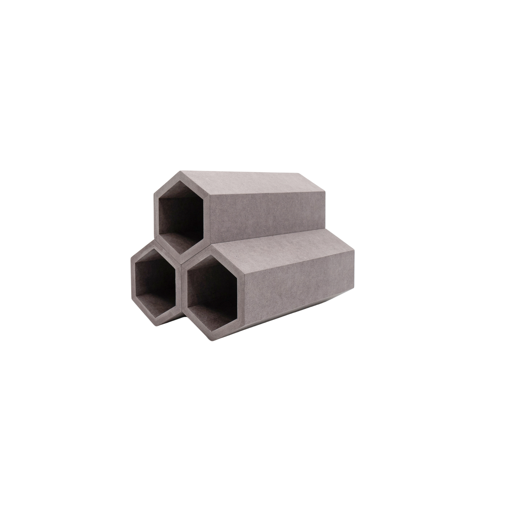 Hexagon Weinregal für 3 Flaschen in Grau