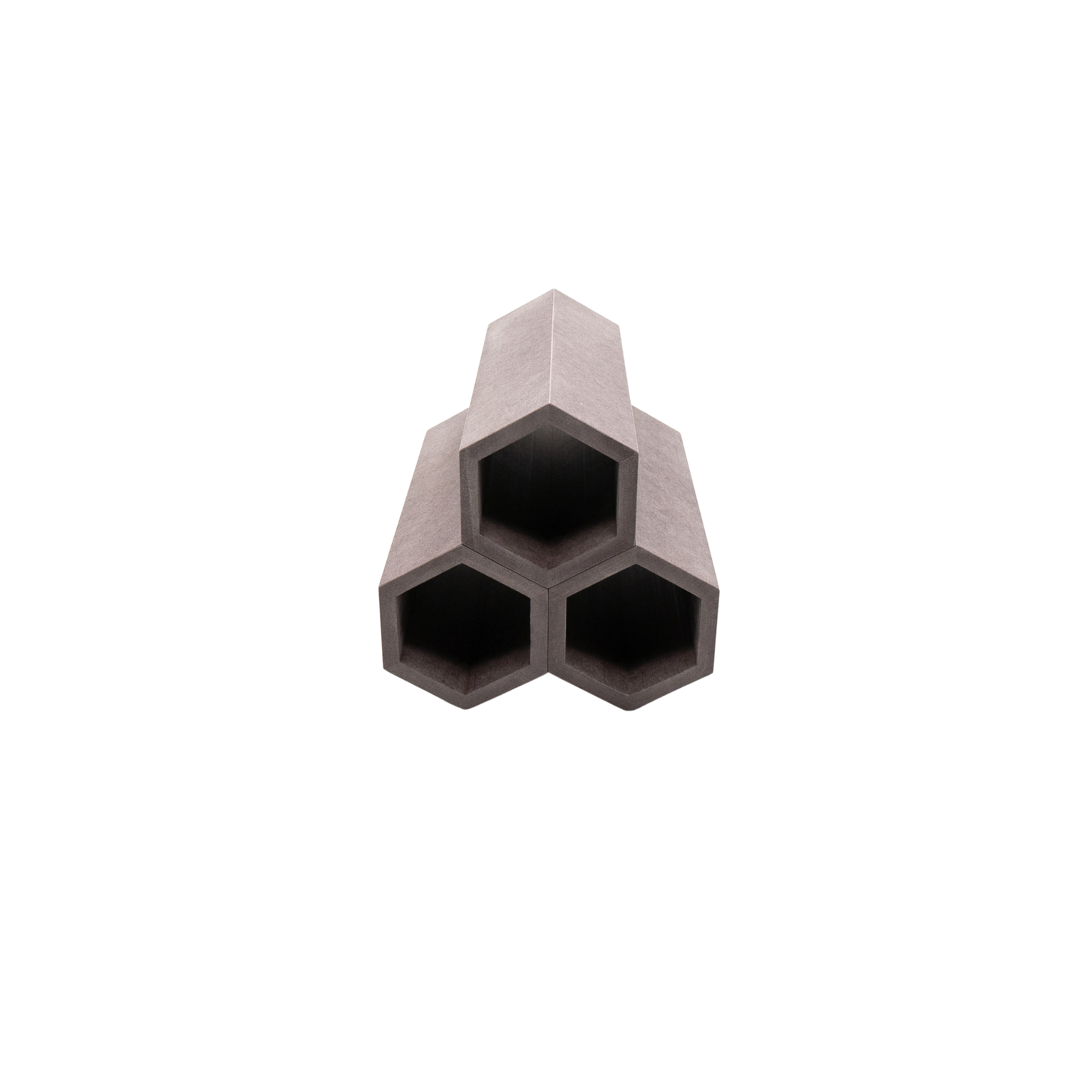 Hexagon Weinregal für 3 Flaschen in Grau