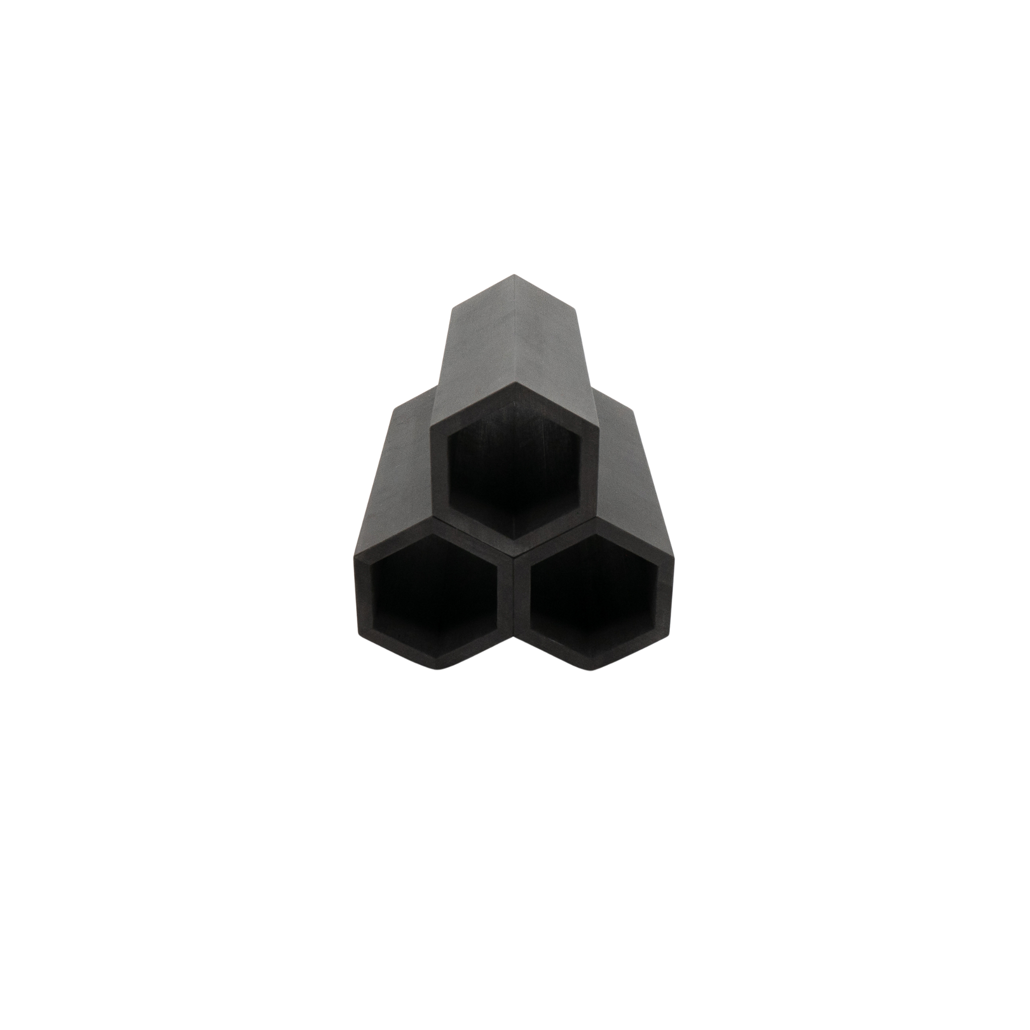 Hexagon Weinregal für 3 Flaschen in Schwarz