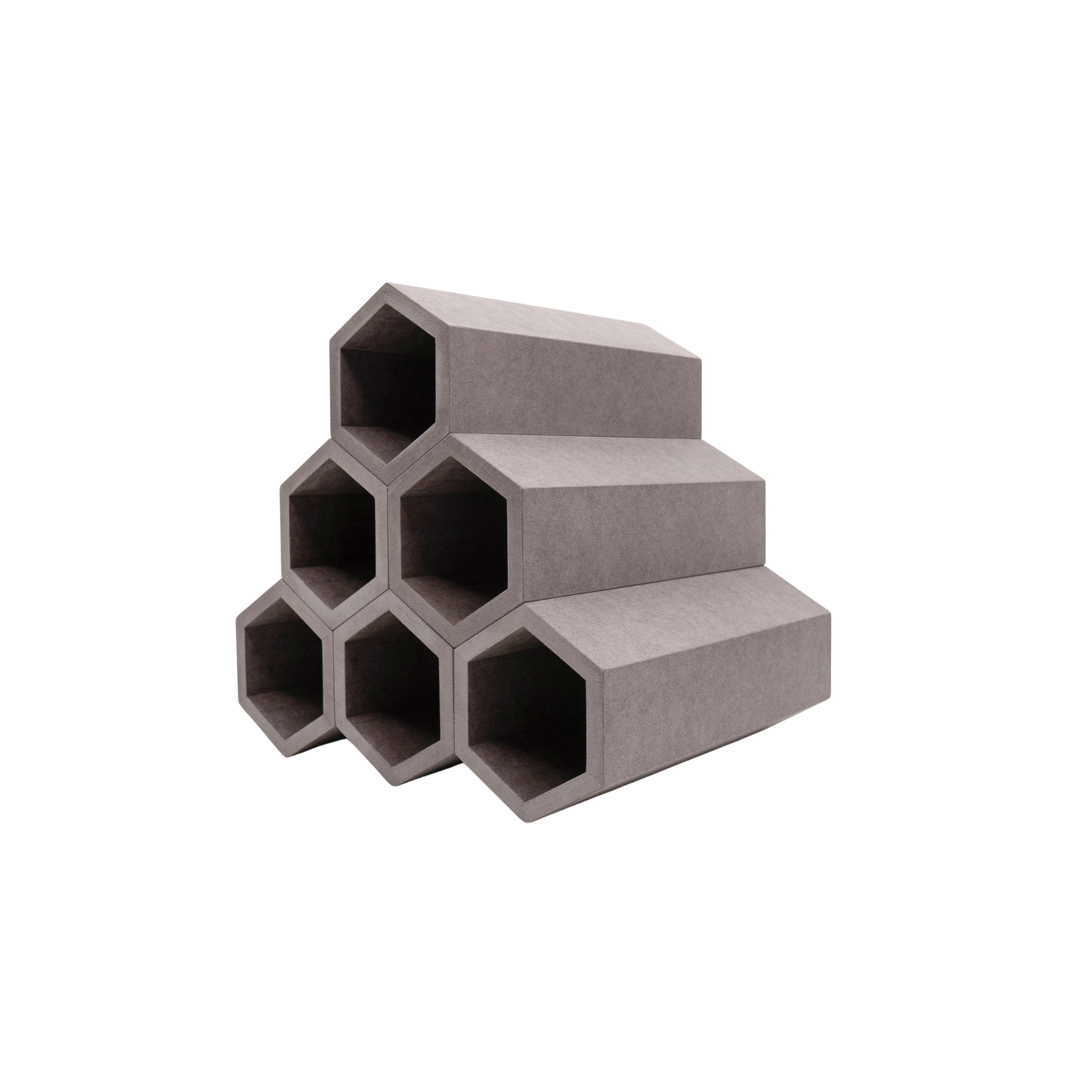 Hexagon Weinregal für 6 Flaschen in Grau