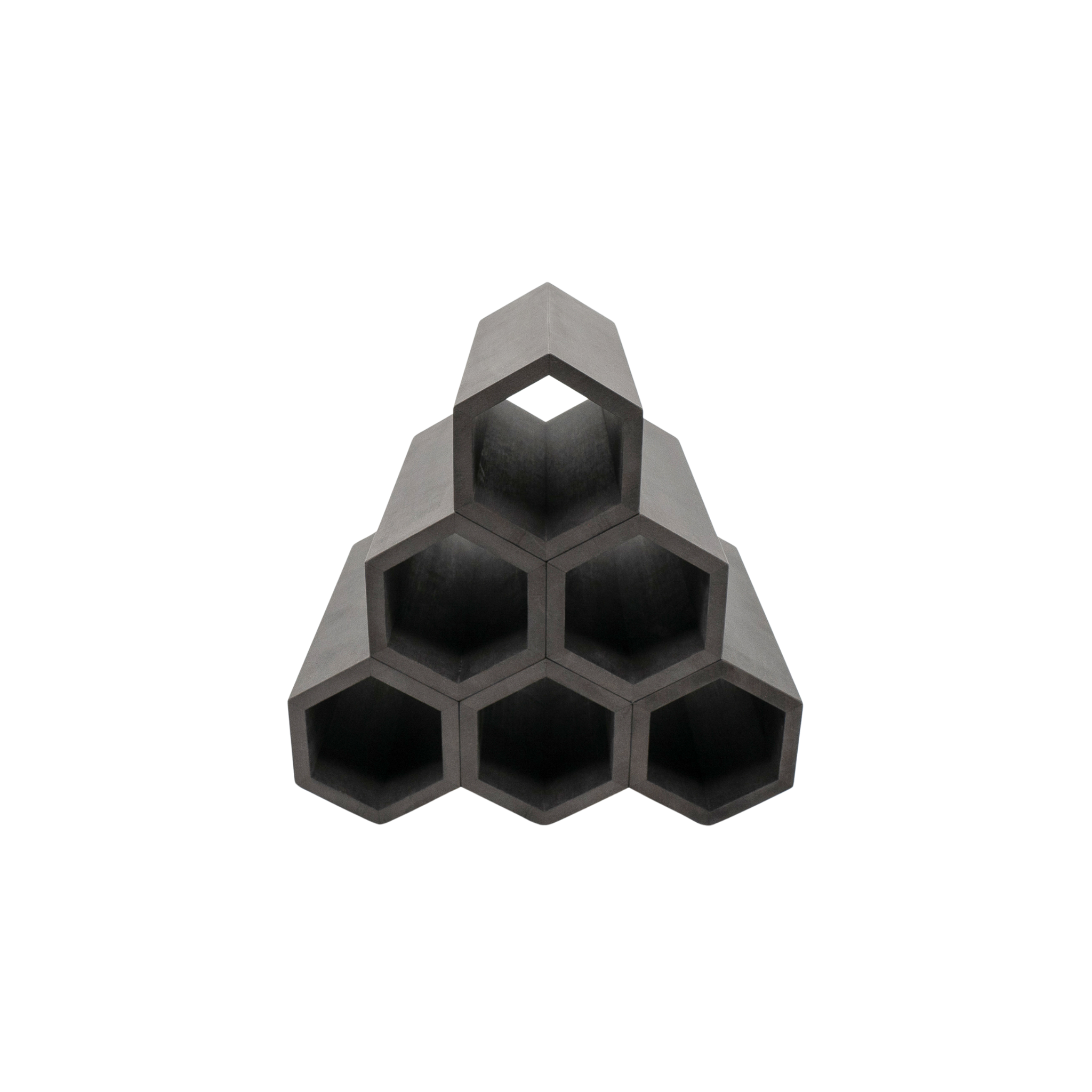 Hexagon Weinregal für 6 Flaschen in Schwarz